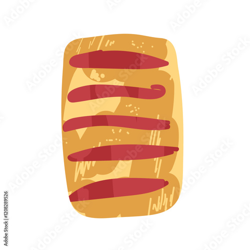 Loaf of wheat,  rye toast bread. Grain bread roll bun. Baked food. Baguette. Bakery shop. Vector illustration in hand drawn style.