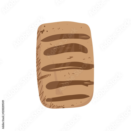 Loaf of wheat,  rye toast bread. Grain bread roll bun. Baked food. Baguette. Bakery shop. Vector illustration in hand drawn style.