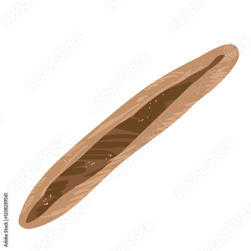 Loaf of wheat,  rye toast bread. Grain bread roll bun. Baked food. Baguette. Bakery shop. Vector illustration in hand drawn style.