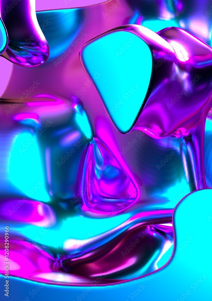 Holographic Liquid Texture Render. Vibrant Abstract Art Holographic Liquid Texture Render. Vibrant Abstract Art