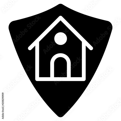 Minimalist Glyph Home Security Icon