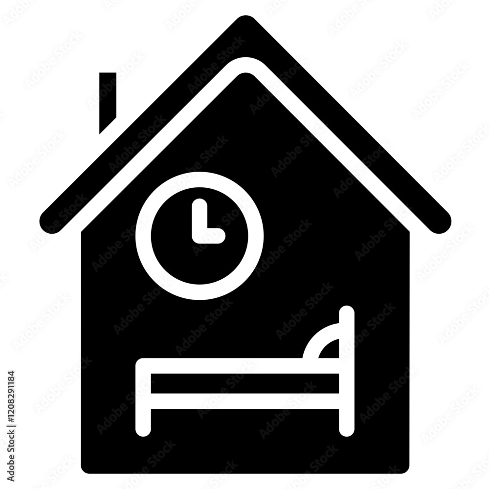 Minimalist Glyph Accomodation Icon Minimalist Glyph Accomodation Icon