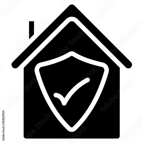 Minimalist Glyph Home Insurance Icon