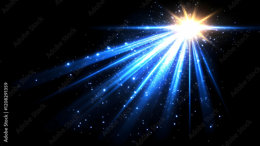 Fototapeta premium Abstract Blue Light Rays Background