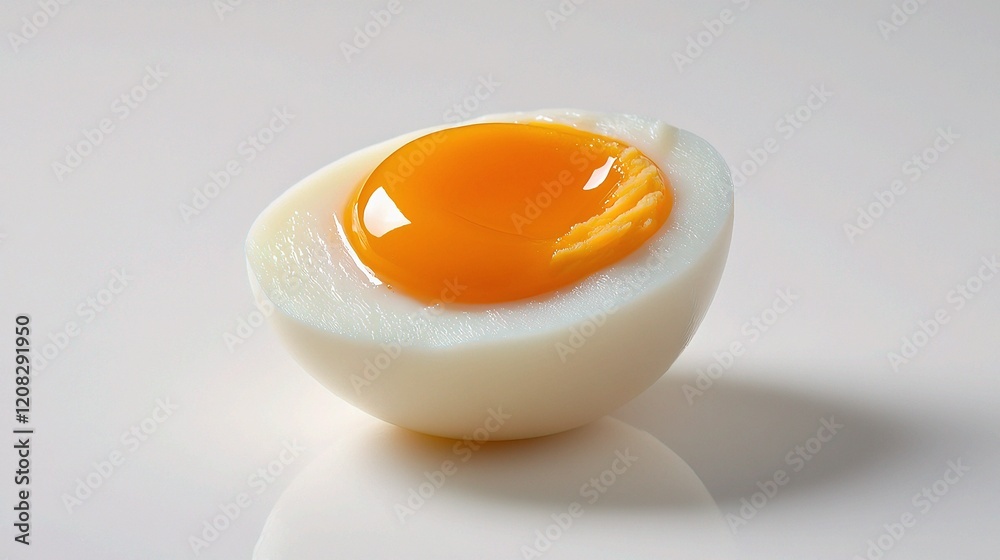 Perfectly Boiled Hen Egg with Smooth Shell Isolated on White Background Perfectly Boiled Hen Egg with Smooth Shell Isolated on White Background