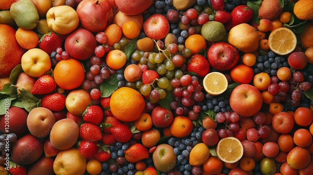 A vibrant collection of fresh fruits, a delightful mix of colors and textures, showcasing nature's bounty. A vibrant collection of fresh fruits, a delightful mix of colors and textures, showcasing nature's bounty.
