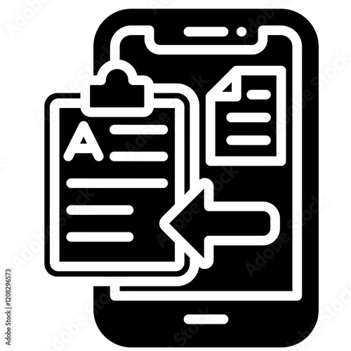 Clipboard Copy File Media and Sharing Glyph Black Fill Vector Icon photo