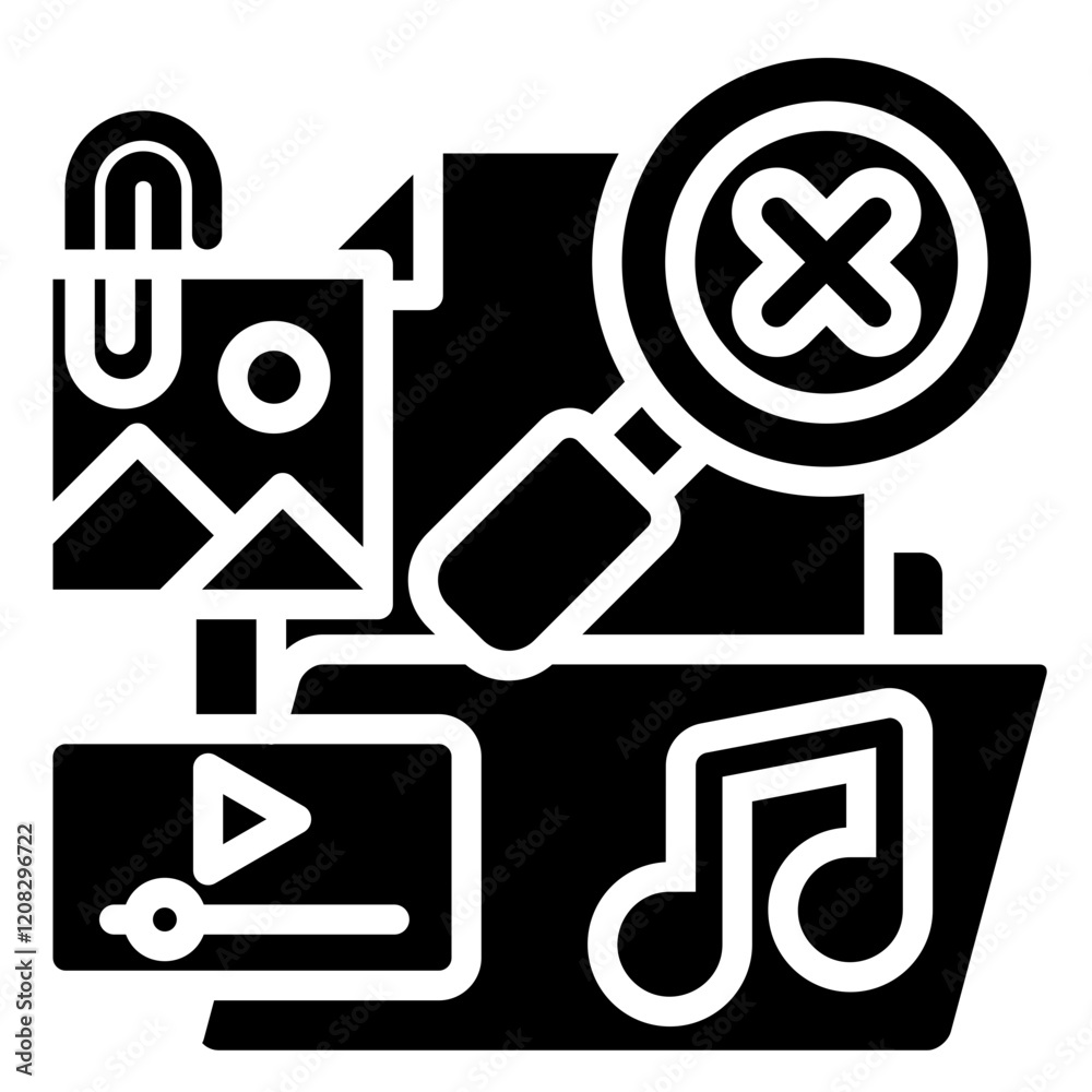 File Not Found File Media and Sharing Glyph Black Fill Vector Icon File Not Found File Media and Sharing Glyph Black Fill Vector Icon