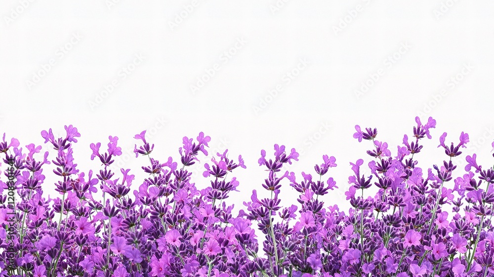 Fototapeta premium Vibrant Lavender Flowers Isolated on White Background