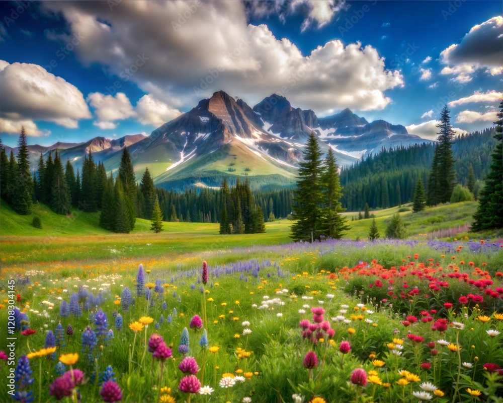 Fototapeta premium Alpine meadow in the mountains.