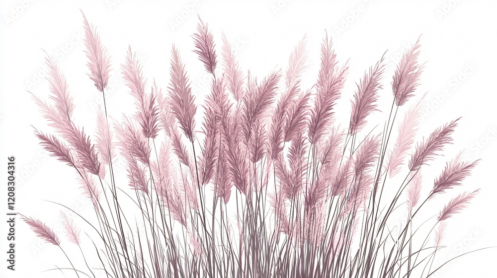 Fototapeta premium Beautiful Cluster of Lush Ornamental Grass in Wide Angle Centered View