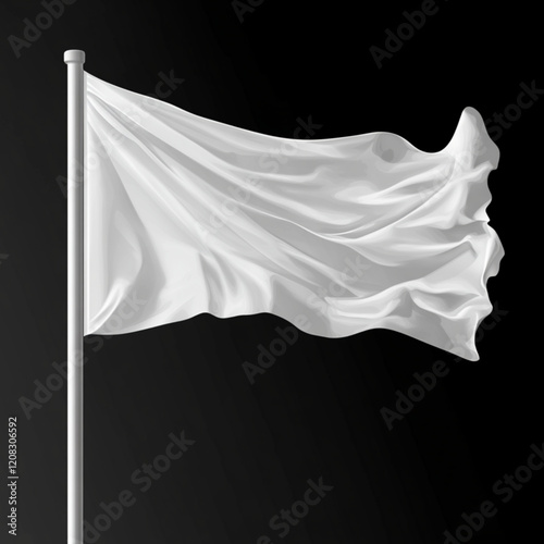 white flag in the wind