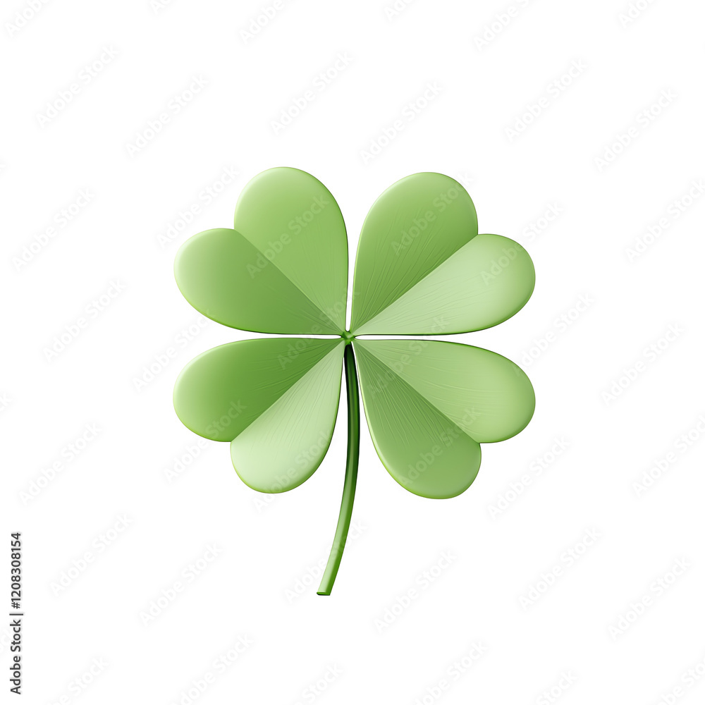 A vibrant green clover leaf symbolizing luck and prosperity. This illustration is ideal for themes centered around nature, good fortune, or St. Patrick's Day celebrations. A vibrant green clover leaf symbolizing luck and prosperity. This illustration is ideal for themes centered around nature, good fortune, or St. Patrick's Day celebrations.