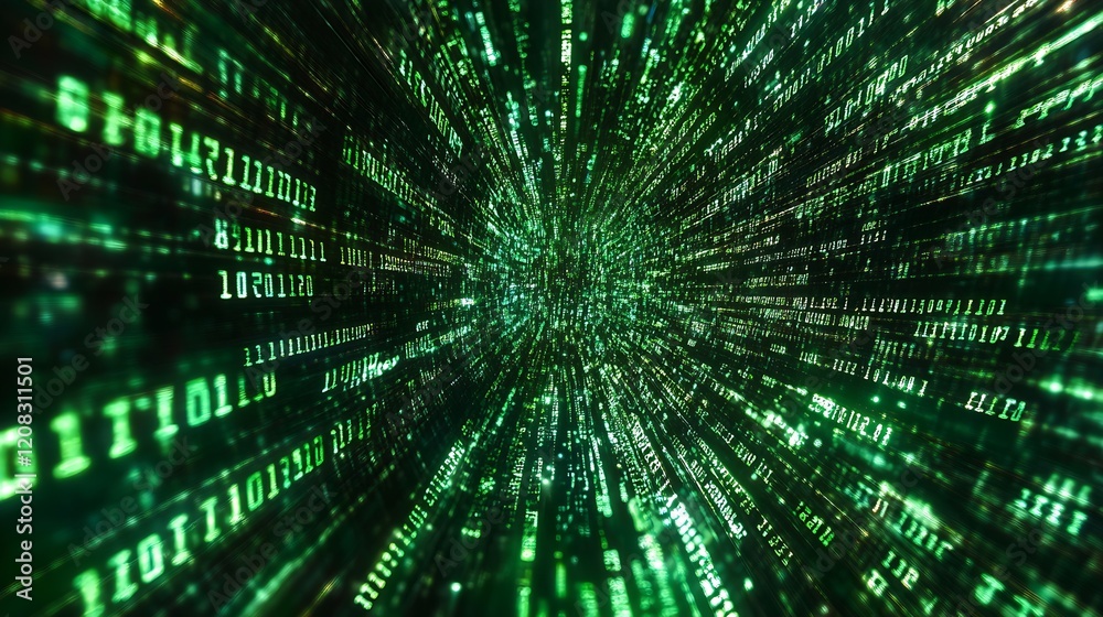 Accelerating Digital Data Streams with Futuristic Green Binary Patterns : Generative AI Accelerating Digital Data Streams with Futuristic Green Binary Patterns : Generative AI