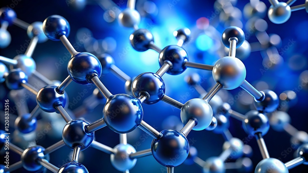 Hyper-Realistic Molecular Bonds with Transparent Spheres and Glowing Connections on a Light Blue Gradient Background Hyper-Realistic Molecular Bonds with Transparent Spheres and Glowing Connections on a Light Blue Gradient Background