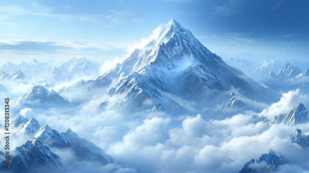 A distant mountain peak partially hidden by clouds suggesting mystery with a bright tone and modern blur, leaving empty space for a caption or interpretation
A distant mountain peak partially hidden by clouds suggesting mystery with a bright tone and modern blur, leaving empty space for a caption or interpretation