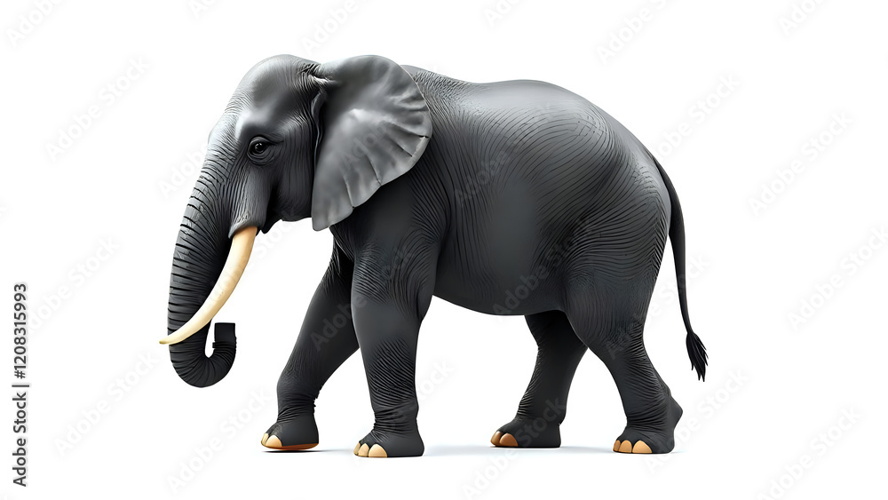 Obraz premium Elephant isolated on white background.