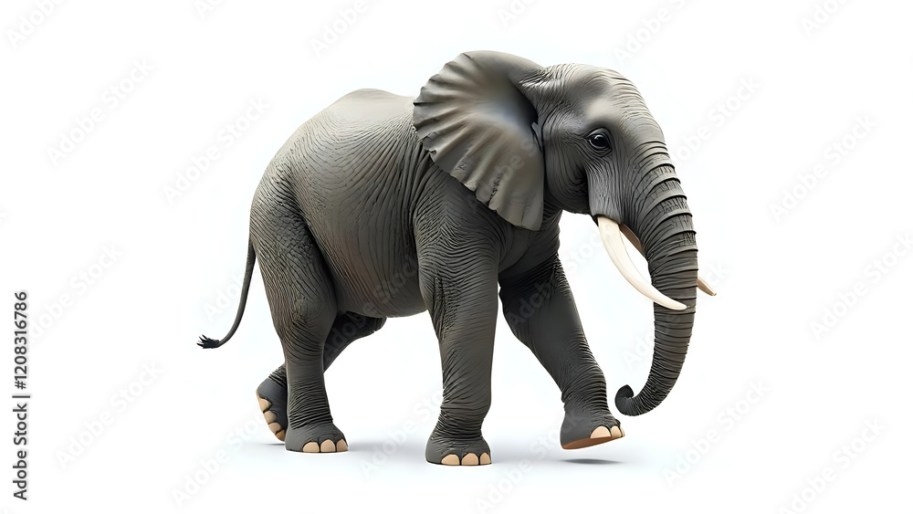 Obraz premium Elephant isolated on white background.