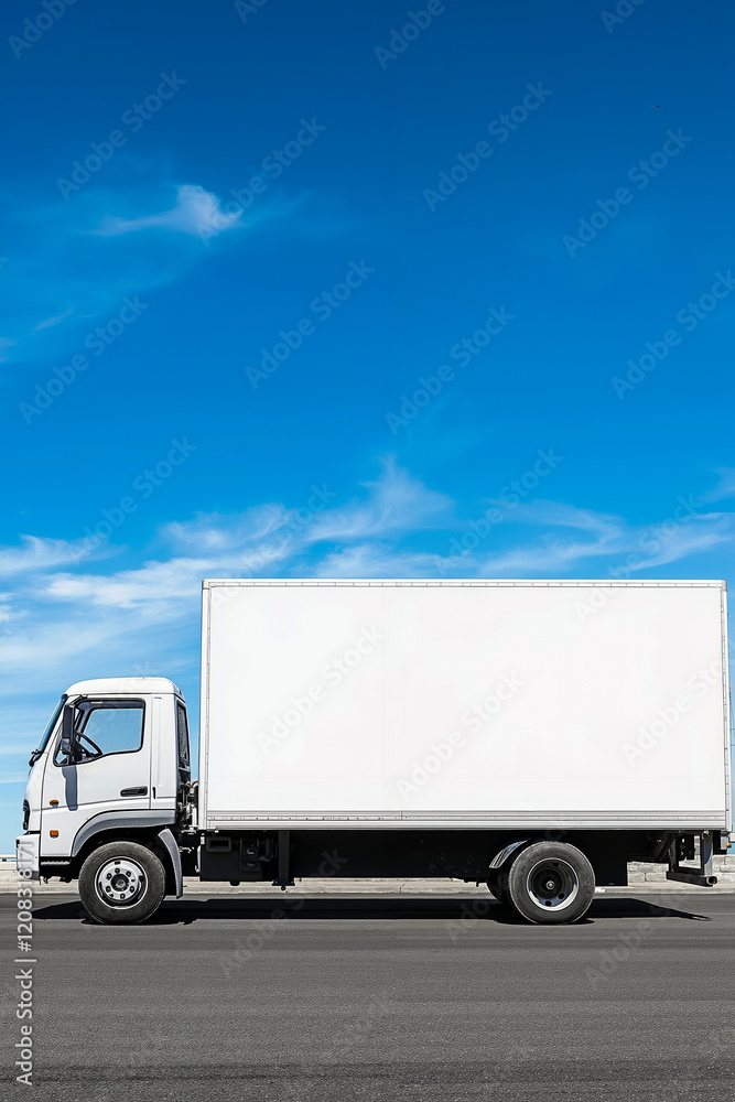 A white truck is parked on the side of the road A white truck is parked on the side of the road