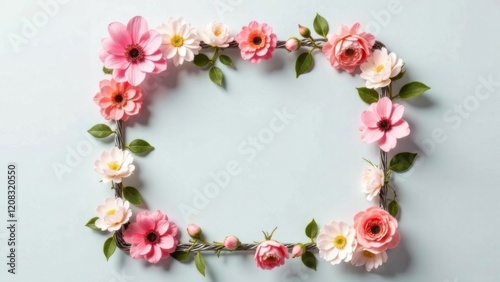 Spring flowers on light background, space for text