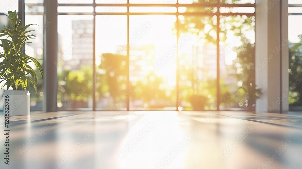 Fototapeta premium Modern Office Interior with Blurred Background and Natural Light