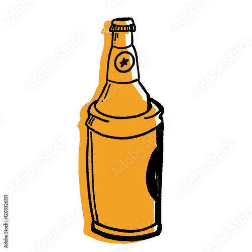 Brazilian Beer Bottle Hand Drawn