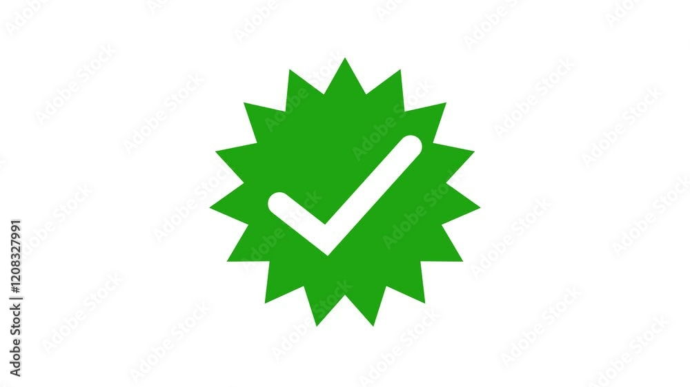 Check mark animation green color white background, green check mark