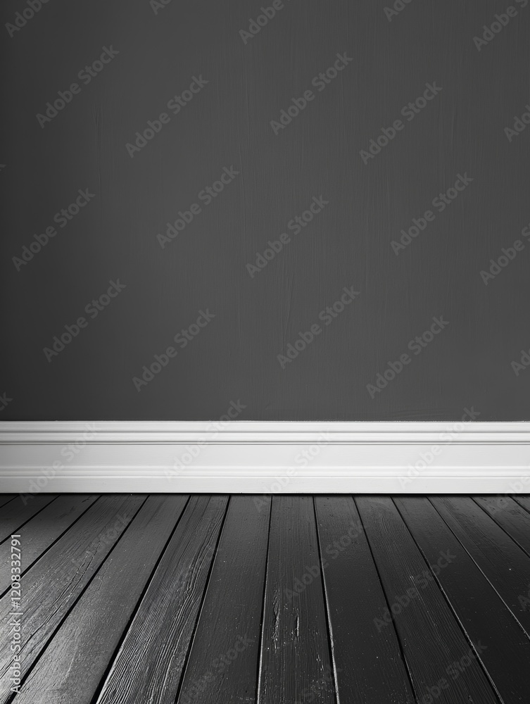 Modern Minimalist Interior with Wooden Floor and White Light Strip Modern Minimalist Interior with Wooden Floor and White Light Strip