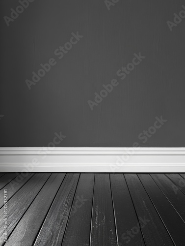 Wallpaper Mural Modern Minimalist Interior with Wooden Floor and White Light Strip Torontodigital.ca