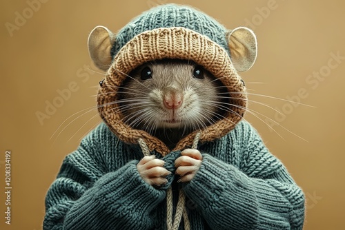 сute and funny rat wearing in the costume of different characters