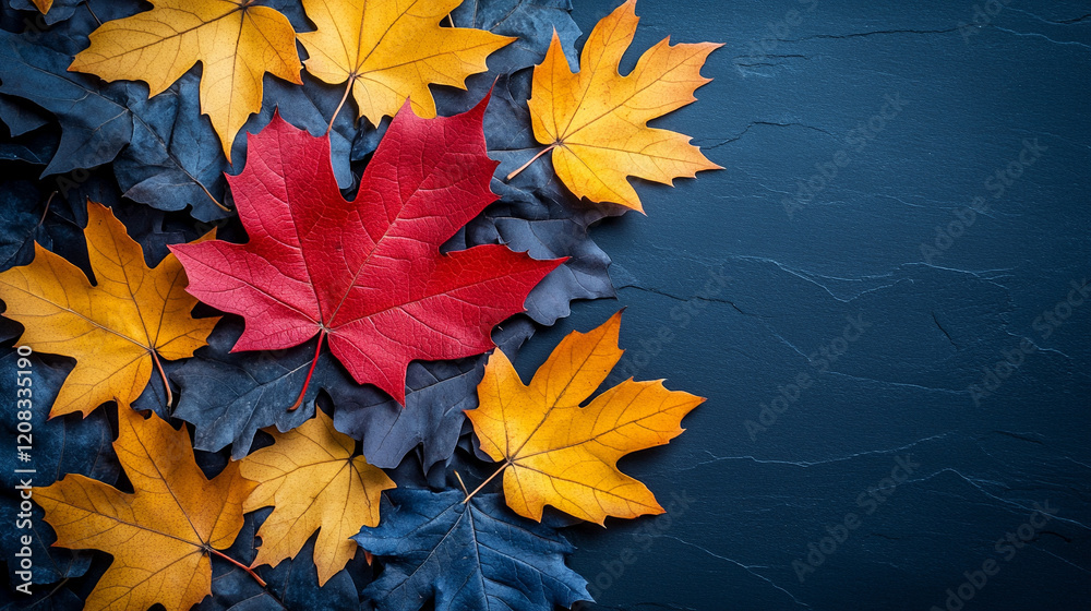 A pile of autumn leaves with a single bright red leaf on top, symbolizing individuality, surrounded by blurred, minimalistic space, representing balance, change, and a moment of clarity
A pile of autumn leaves with a single bright red leaf on top, symbolizing individuality, surrounded by blurred, minimalistic space, representing balance, change, and a moment of clarity