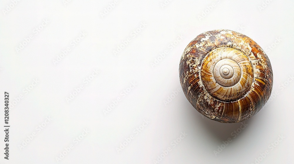 Isolated Snail Shell with Textured Surface on White Background Isolated Snail Shell with Textured Surface on White Background
