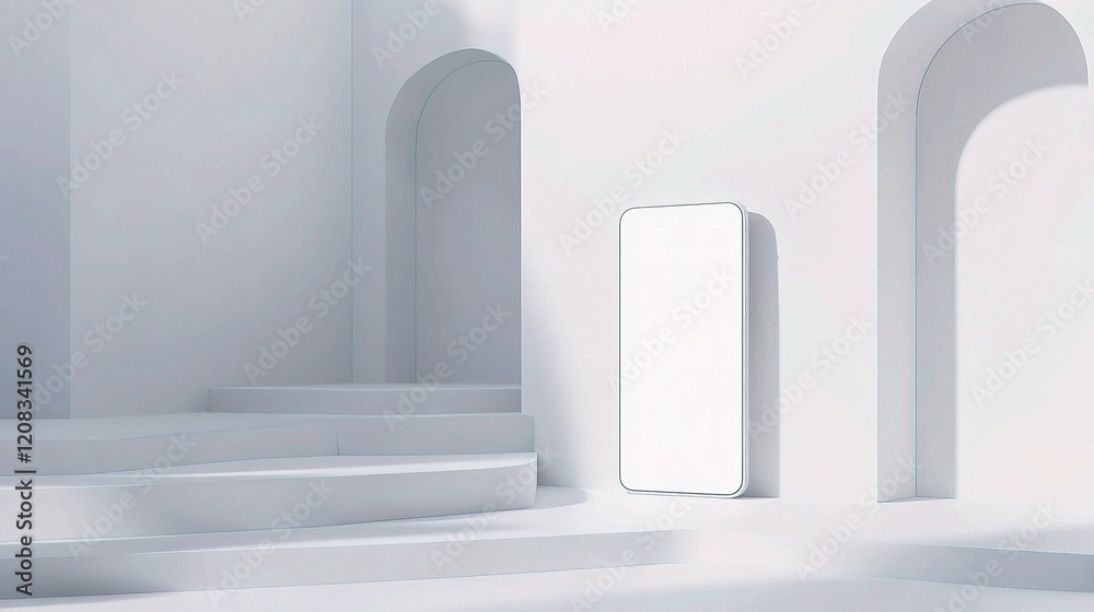 High Definition Smartphone Screen Mockup in Minimalist Setting High Definition Smartphone Screen Mockup in Minimalist Setting