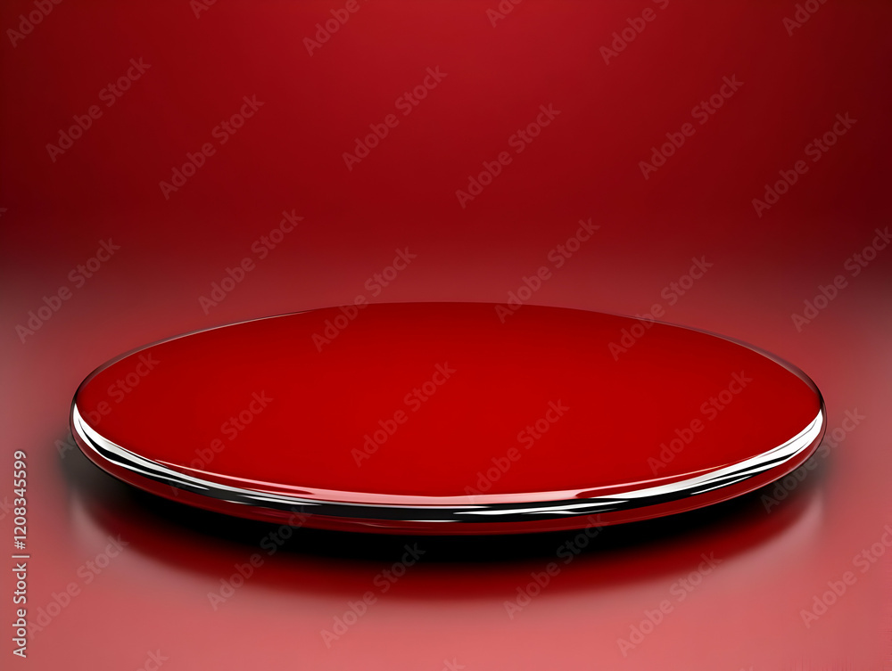 Red 3D Glossy Platform Background Red 3D Glossy Platform Background