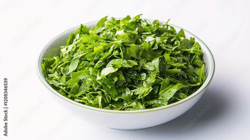 Fresh Green Salad Isolated on White Background in Bowl Fresh Green Salad Isolated on White Background in Bowl