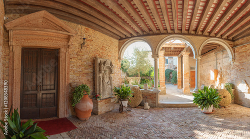 Expansive view of a historic courtyard in Mazzorbo photo