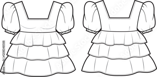 Baby Tops flat sketch front and back