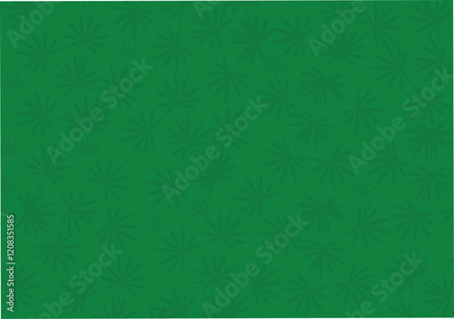 Chamaerops leaves seamless patterm. Vector chamaerops leaves on green background. Seamless foliage pattern for textiles, textures, prints and simple backgrounds. Flat design. EPS 10