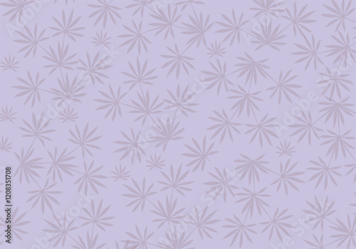 Chamaerops leaves seamless patterm. Vector chamaerops leaves on purple background. Seamless foliage pattern for textiles, textures, prints and simple backgrounds. Flat design. EPS 10