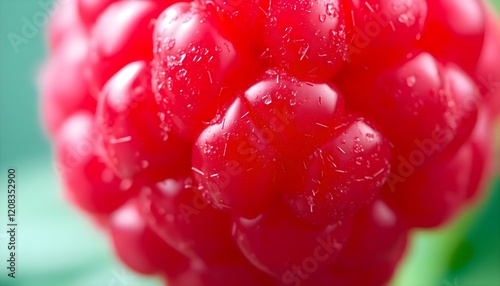 a close up of a red flower with drops of water on it