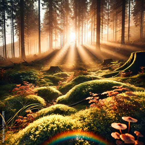 Macro shot of a forest floor