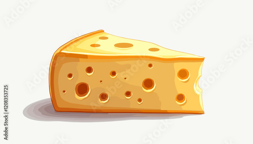 Cheese wedge illustration on light background