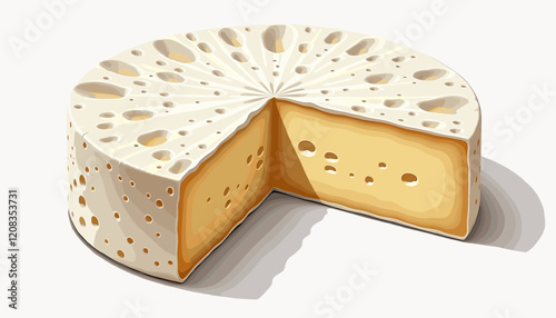 Cheese wheel with a slice removed
