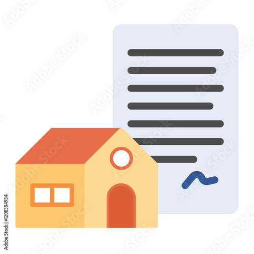Colorful Flat Property Aggrement Icon