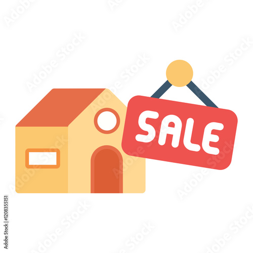 Colorful Flat Home for Sale Icon