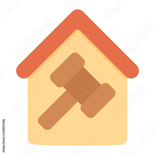 Colorful Flat Property/Home Auction Icon