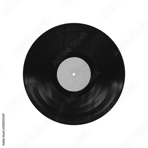 vinyl record mockup isolated on transparent background with empty space for music cover design photo