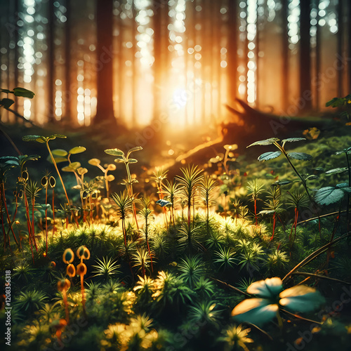 Macro shot of a forest floor