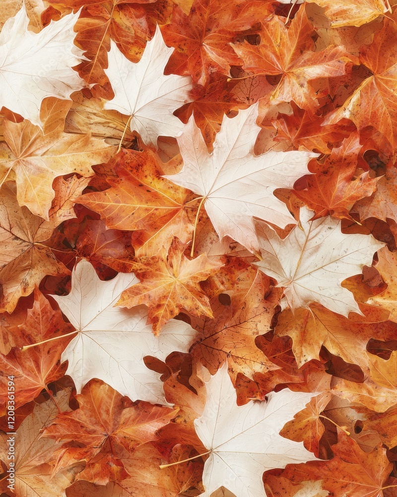 Fototapeta premium Autumn leaves falling nature documentary hyperrealistic close-up colorful environment seasonal change insights