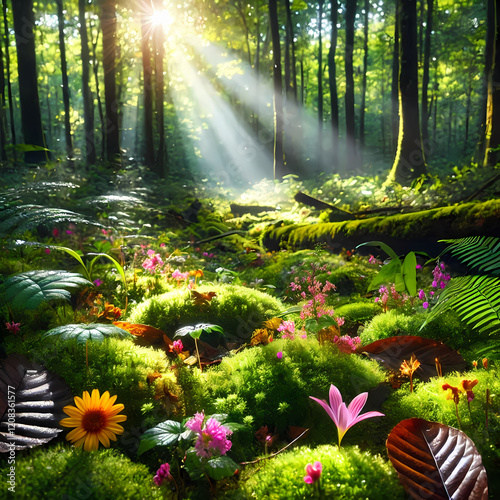 Macro shot of a forest floor